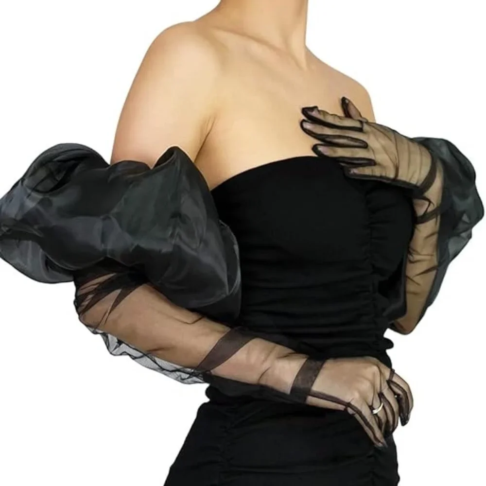Oversize Tulle Mesh Gloves Oz